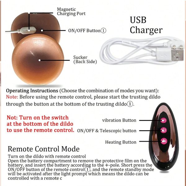 Hareketli Tırtıklı Realistik Dildo 22 cm - Görsel 7