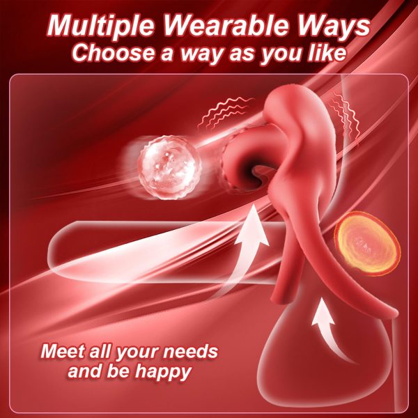 Dil Tasarımlı Titreşimli Penis ve Testis Halkası - Görsel 4