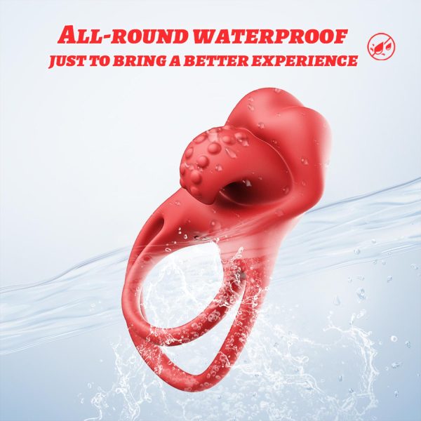 Dil Tasarımlı Titreşimli Penis ve Testis Halkası - Görsel 6