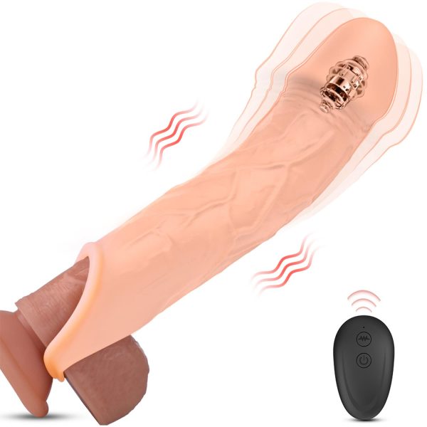 5058.jpg Titreşimli Uzaktan Kumandalı Penis Kılıfı - Görsel 1