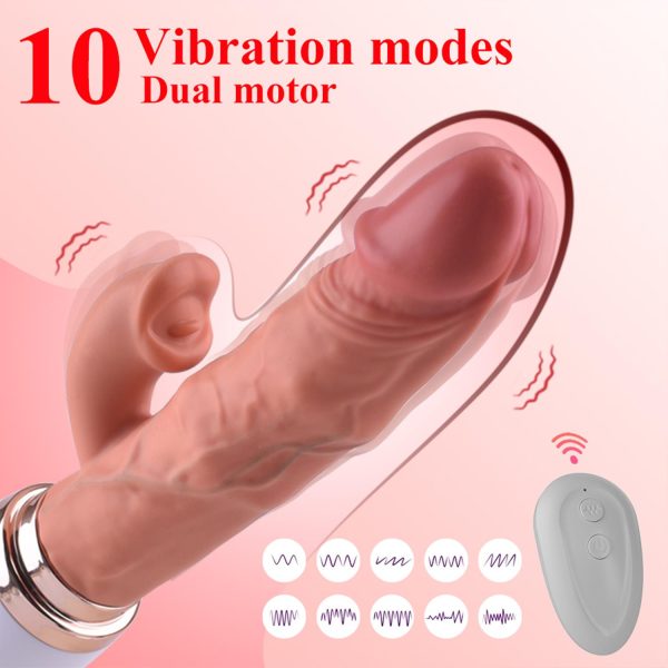 Pembe Tilki 10 Modlu Dual Motorlu Realistik Vibratör - Görsel 4