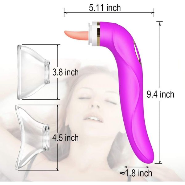 Pembe Tilki 3'ü 1 Arada Göğüs ve Klitoris Stimülatörü Mor - Görsel 6