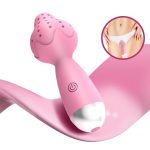 Çilek Başlıklı Mini Klitoral Masaj Vibratörü Pembe