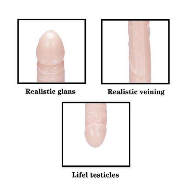 Çift Uçlu Realistik Dildo - 38 cm - Görsel 4