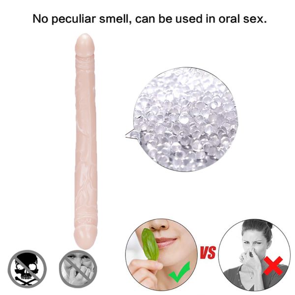 Çift Uçlu Realistik Dildo - 38 cm - Görsel 5
