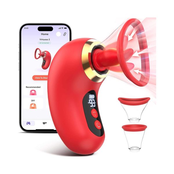 APP Kontrollü Emişli Ve Dilli Vibratör - Dijital Ekranlı, Sessiz, Su Geçirmez - Görsel 1