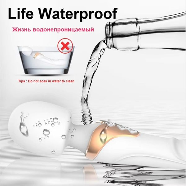 Çift Başlı Wand Vibratör Beyaz – Esnek Başlıklı, Suya Dayanıklı, Silikon Masaj Aleti - Görsel 2