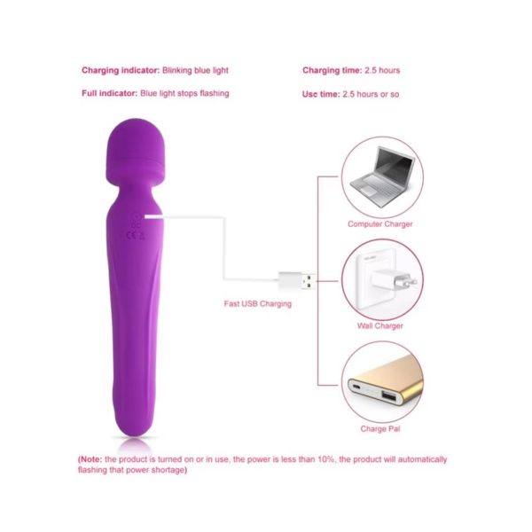 Çift Taraflı Wand Vibratör Mor - Görsel 3