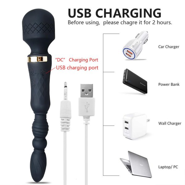 Çift Uçlu 30 Modlu Şarjlı Siyah Vibratör Mor– Güçlü, Sessiz ve Çok Fonksiyonlu - Görsel 6