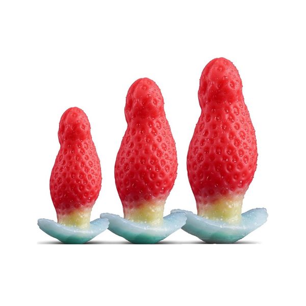 Çilek Tasarımlı Silikon Anal Plug Küçük – Renkli, Eğlenceli ve Konforlu Deneyim - Görsel 2