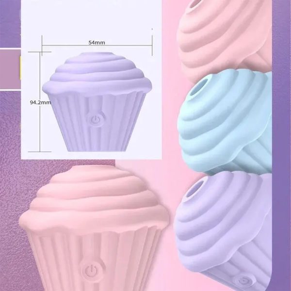 Cupcake Tasarımlı 5 Modlu Şarjlı Klitoral Uyarıcı Mavi - Görsel 4