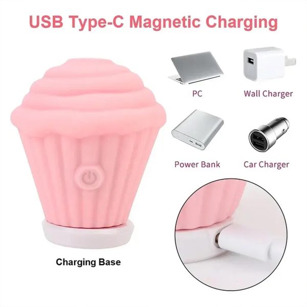 Cupcake Tasarımlı 5 Modlu Şarjlı Klitoral Uyarıcı Mor - Görsel 2