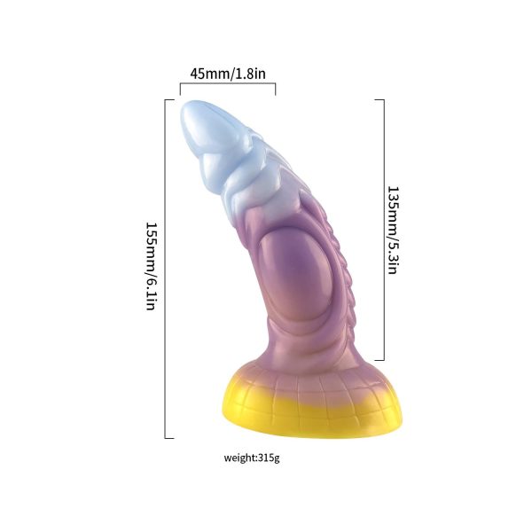 Fantastik Renkli Ejderha Dildo – Yumuşak Silikon, Ergonomik ve Gerçekçi Dokulu - Görsel 5