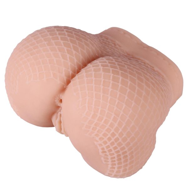 Gerçekçi File Desenli Kalça Mastürbatör – Çift Kanallı, 950 Gram, 16x15.5x9.5 cm - Görsel 3