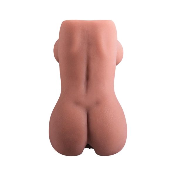 Gerçekçi Göğüslü Vajina Mastürbatör – Koyu Ten, 600g, Yumuşak Silikon - Görsel 2