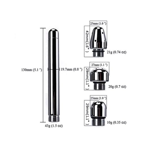 Paslanmaz Çelik Anal Duş Aparatı – 3 Farklı Başlıklı Temizlik Seti - Görsel 3