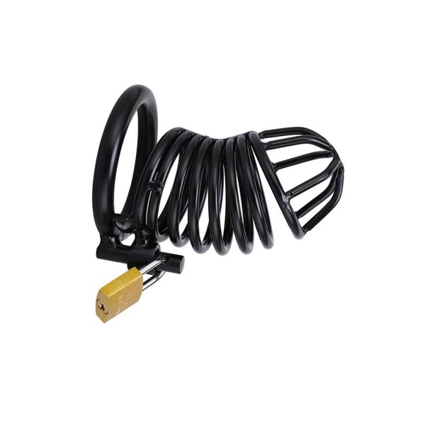 Siyah Metal Penis Kilidi 40mm  – Ayarlanabilir Çelik Kafes + Asma Kilit - Görsel 1