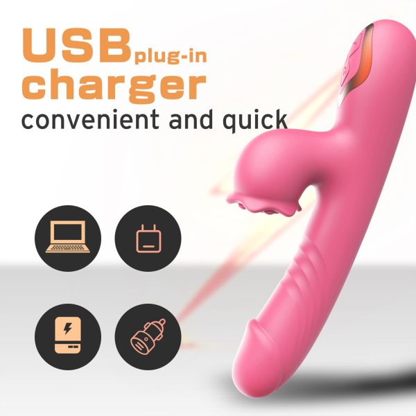 Taşınabilir Isıtmalı Çift Etkili Titreşimli Vibratör Pembe – USB Şarjlı, 9 Emme & 7 Titreşim Modu, Su Geçirmez Silikon - Görsel 2