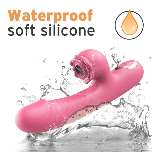 Taşınabilir Isıtmalı Çift Etkili Titreşimli Vibratör Pembe – USB Şarjlı, 9 Emme & 7 Titreşim Modu, Su Geçirmez Silikon - Görsel 3