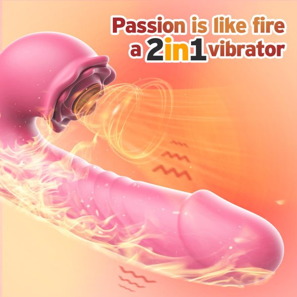 Taşınabilir Isıtmalı Çift Etkili Titreşimli Vibratör Pembe – USB Şarjlı, 9 Emme & 7 Titreşim Modu, Su Geçirmez Silikon - Görsel 6