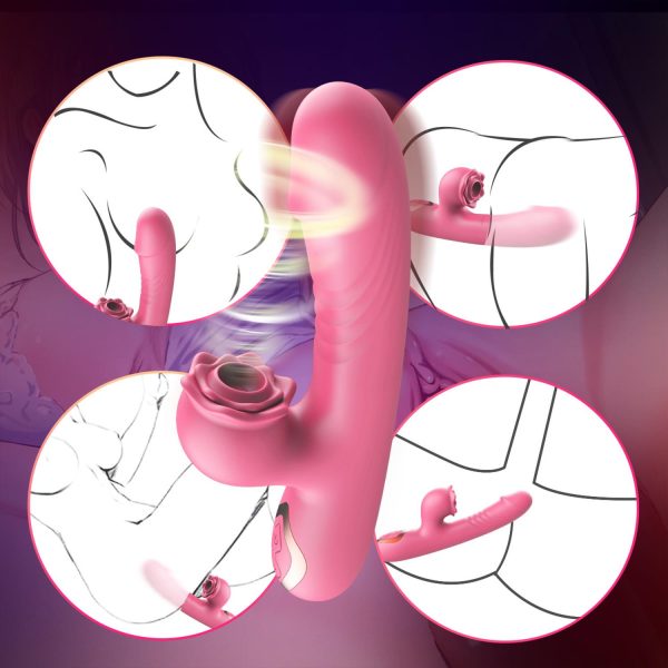 Taşınabilir Isıtmalı Çift Etkili Titreşimli Vibratör Pembe – USB Şarjlı, 9 Emme & 7 Titreşim Modu, Su Geçirmez Silikon - Görsel 8