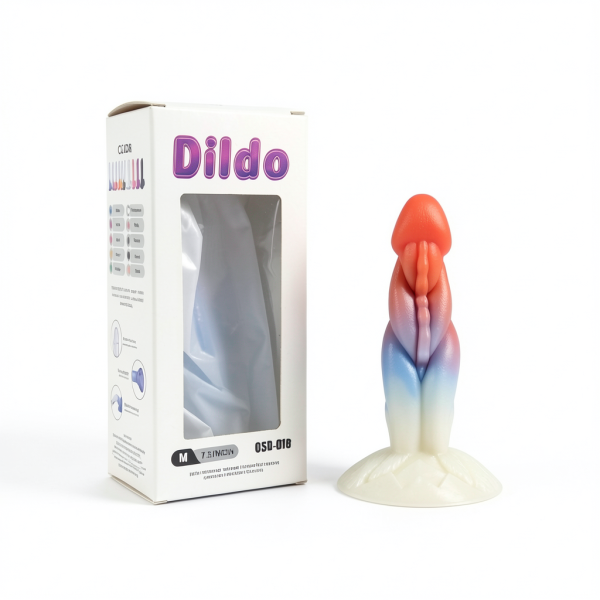 Renkli Spiral Tasarımlı Fantasy Dildo – Yumuşak Silikon, Gerçekçi Dokulu - Görsel 2