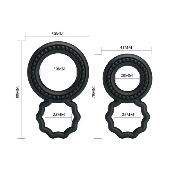 Baile Çift Halkalı Silikon Penis Halkası Seti 2 Boy - Görsel 6