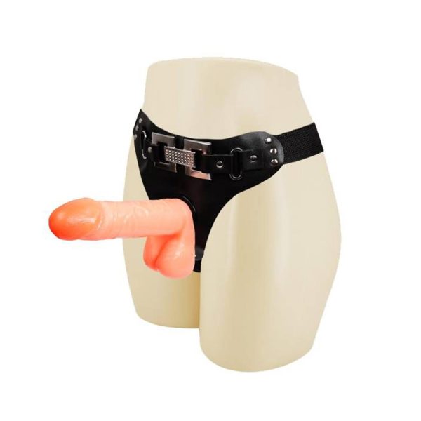 Baile Jessica Ayarlanabilir Siyah Strap-On Kemer Seti – Çıkarılabilir Su Geçirmez Skrotumlu Dildo 18,2 cm - Görsel 3