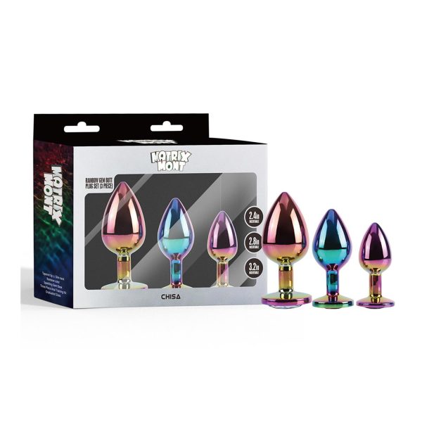 Chisa Rainbow Gem 3’lü Metal Anal Plug Seti - Görsel 2