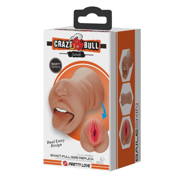 Crazy Bull Sarah Soft Skin Premium Çift Kanallı Mastürbatör 18 cm - Görsel 9