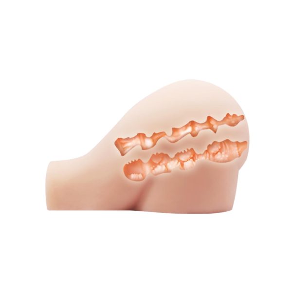 Crazy Bull Yuvarlak Kalça Formlu Çift Tünelli Çift Titreşim Motorlu Kalça Mastürbatör - Görsel 6