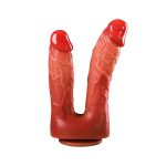 Pembe Tilki Çift Başlı Realistik Dildo 21.5 cm - 19 cm