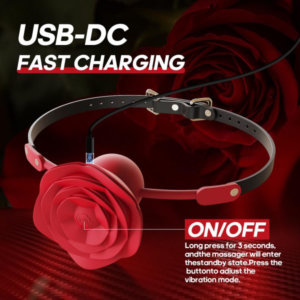 Pembe Tilki Gül Tasarımlı Ağız Tıkacı ve Titreşimli Meme Kıskaç Seti - Görsel 6