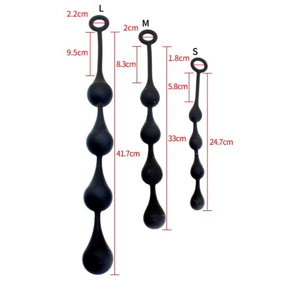 Pembe Tilki Kademeli Anal Boncuk L Boy Siyah - Görsel 4