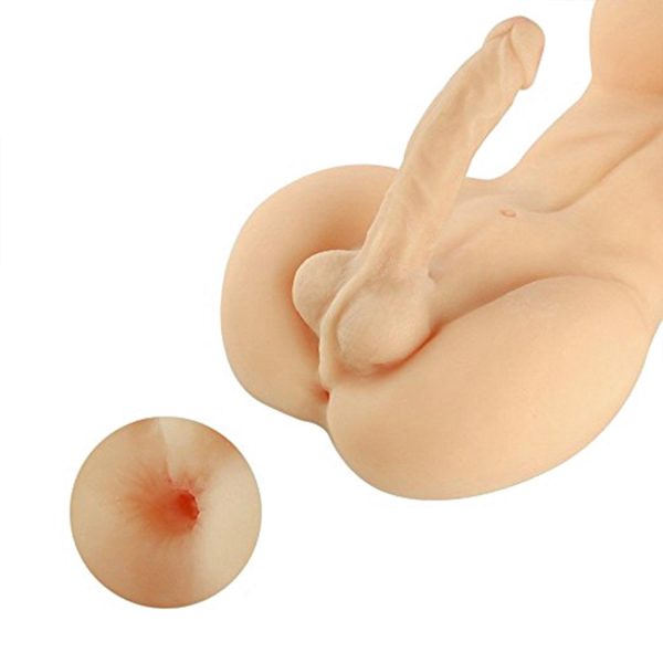 Pembe Tilki Realistik Torso Anal Mastürbatör Dildolu - Görsel 5