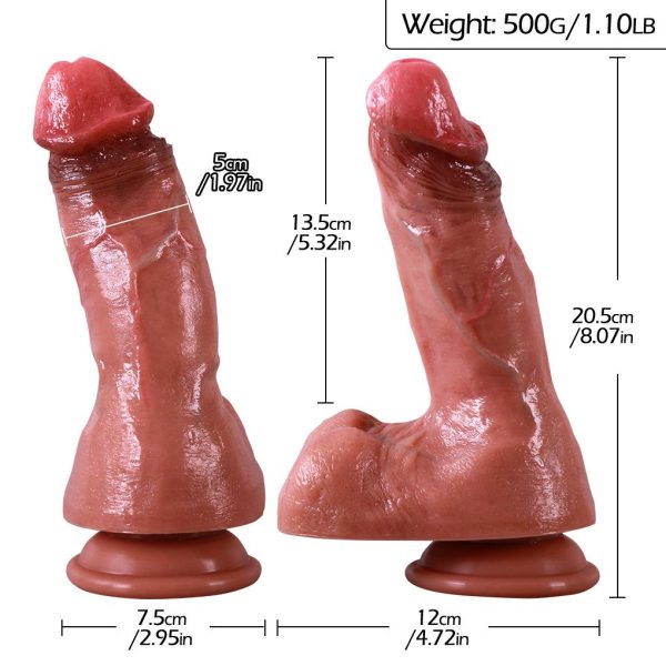 Pembe Tilki Vakum Tabanlı Gerçekçi Esmer Dildo 20,5 cm - Görsel 4