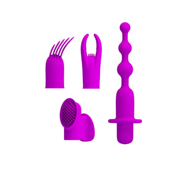 Pretty Love 4’ü 1 Arada USB Şarjlı 12 Mod Titreşimli Bullet Set - Görsel 3