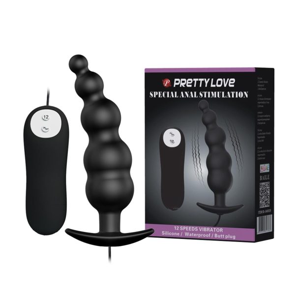 Pretty Love Titreşimli Silikon Anal Plug Kablolu Kumandalı - Görsel 2
