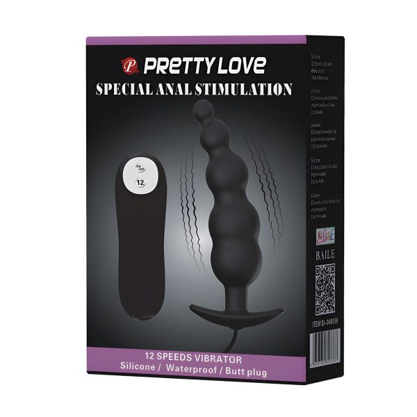 Pretty Love Titreşimli Silikon Anal Plug Kablolu Kumandalı - Görsel 8