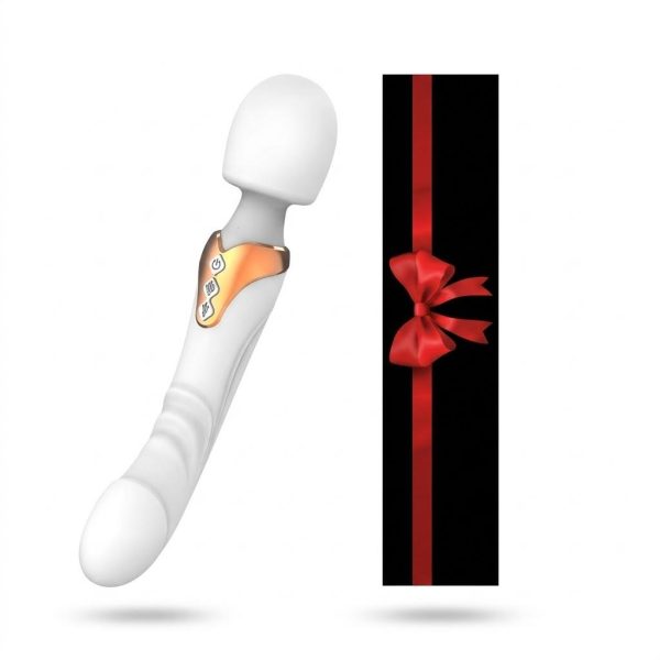 Çift Başlı Wand Vibratör Beyaz – Esnek Başlıklı, Suya Dayanıklı, Silikon Masaj Aleti - Görsel 2