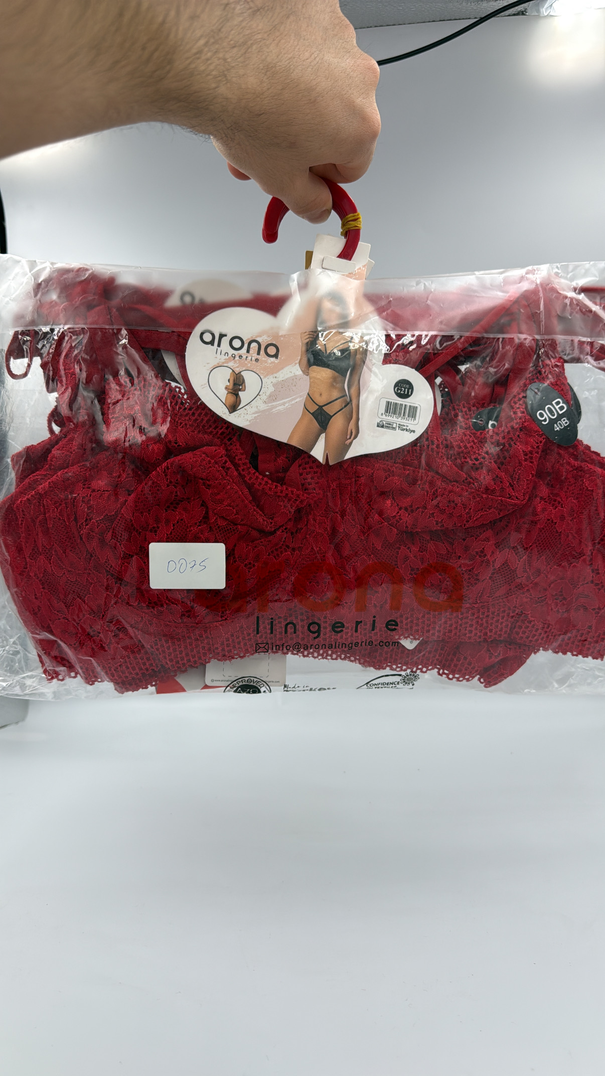 06BDB5D6-EDF6-4F25-AEED-1E746FBB7858 Lingerie takımı 75B KIRMIZI - Görsel 1