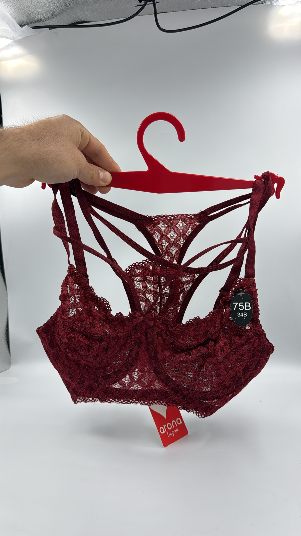 A0797D37-70C6-46E7-9532-A0ADC3590A88 Lingerie takımı vişne 90B - Görsel 1