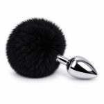 Ponponlu Metal Anal Plug Küçük Boy Siyah